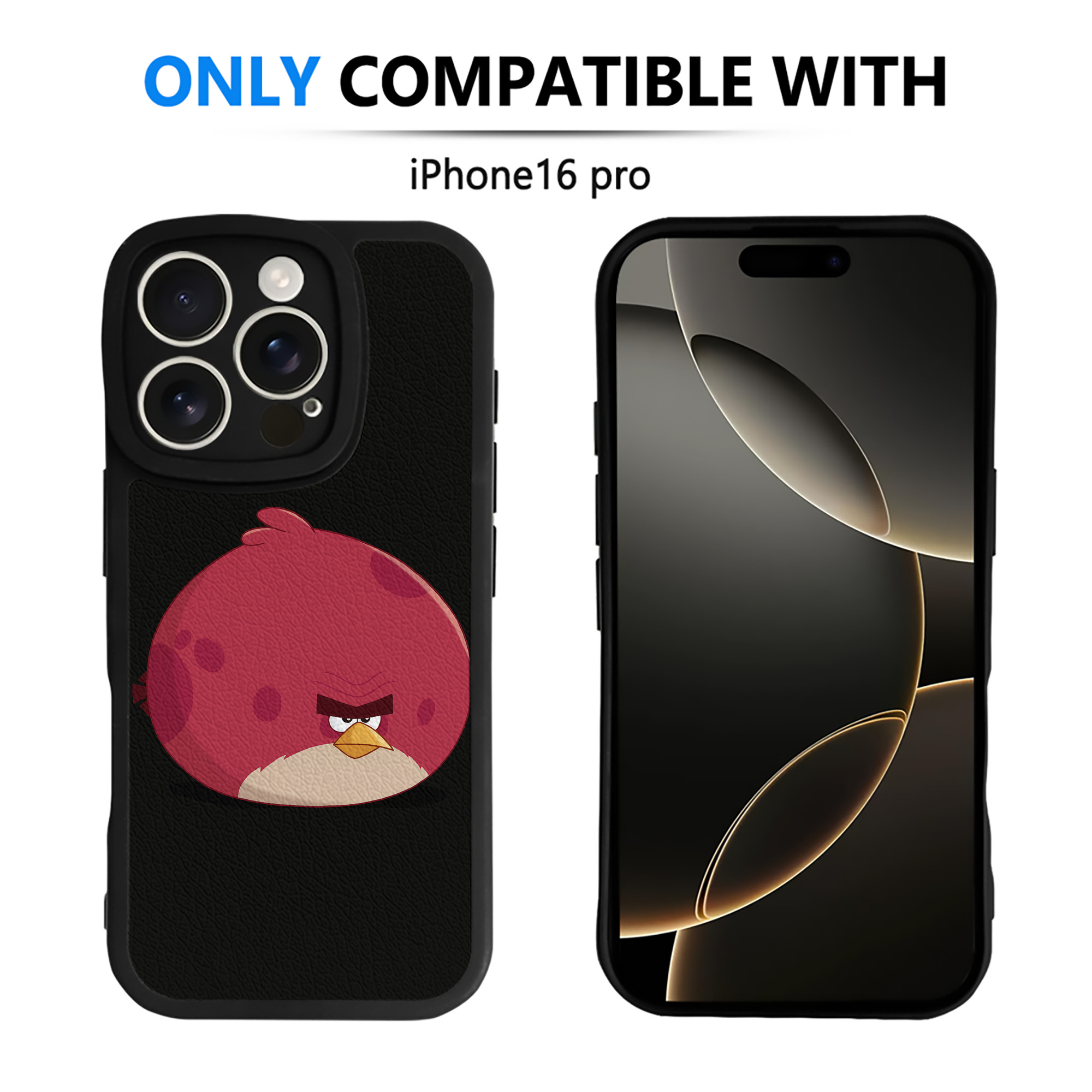 （画像用） Angry Birds アングリーバード 【iPhone 16シリーズ対応】シリコンスマホケース（レザー調） 材質：シリコン